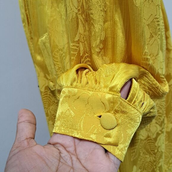 Tularosa Brooke Elegant Floral Boho Lightweight Jacket In Golden Yellow Small - Picture 14 of 17